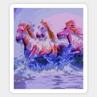 horses at the beach Sticker